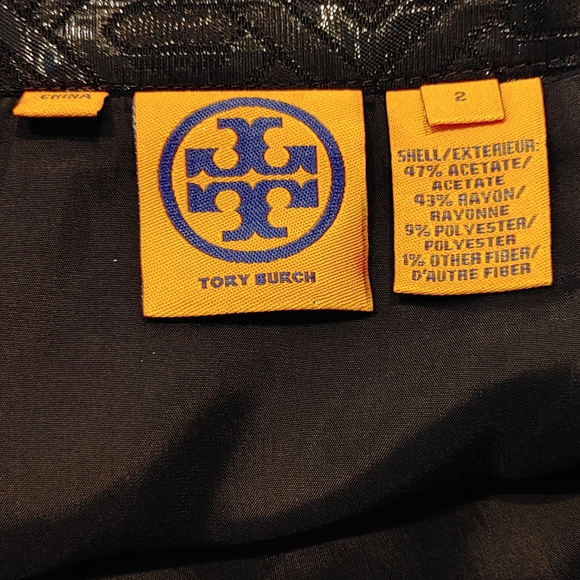 TORY BURCH JACQUARD SKIRT, BLACK 2 - Picture 6 of 8